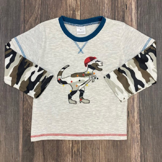 Camo Christmas Dino Shirt