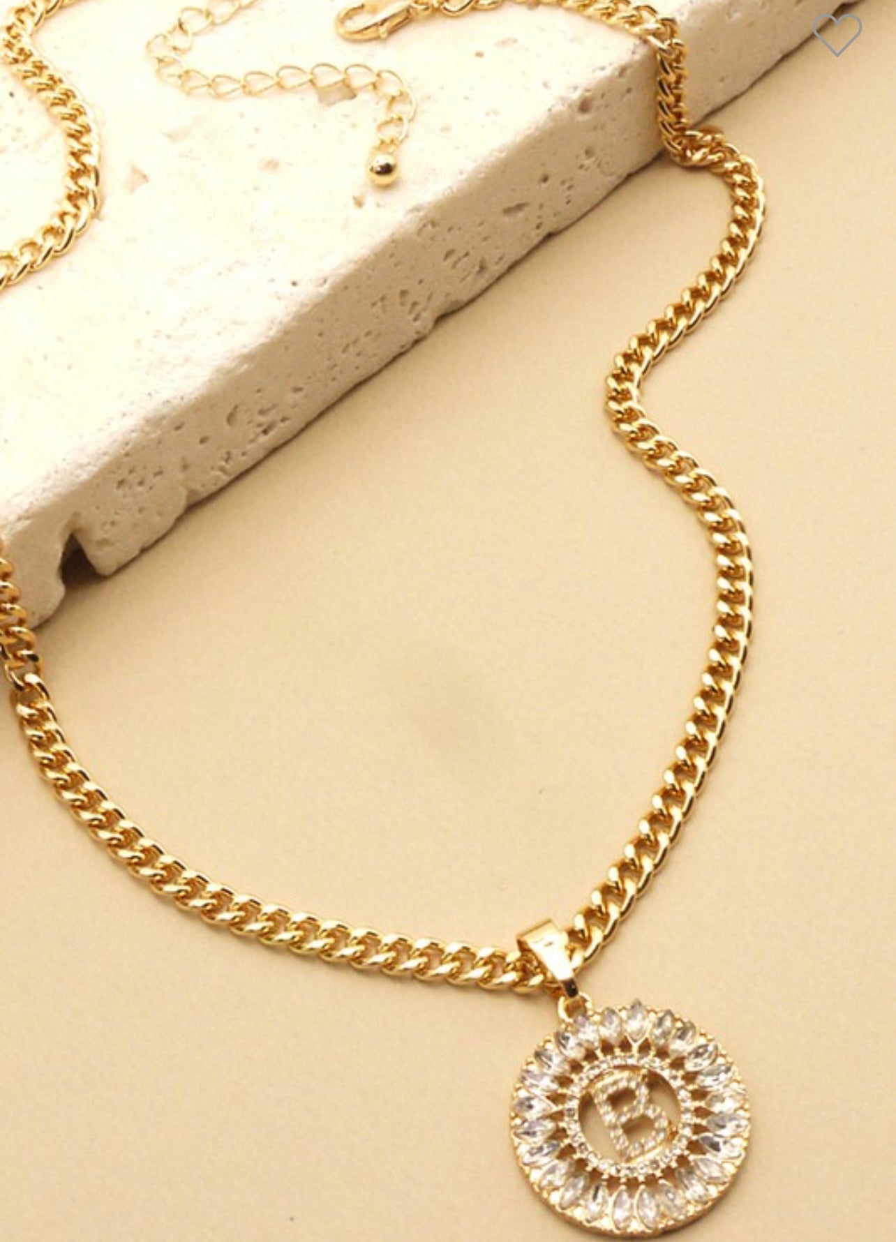 Initial Gold Chain & Diamond Accent Necklace