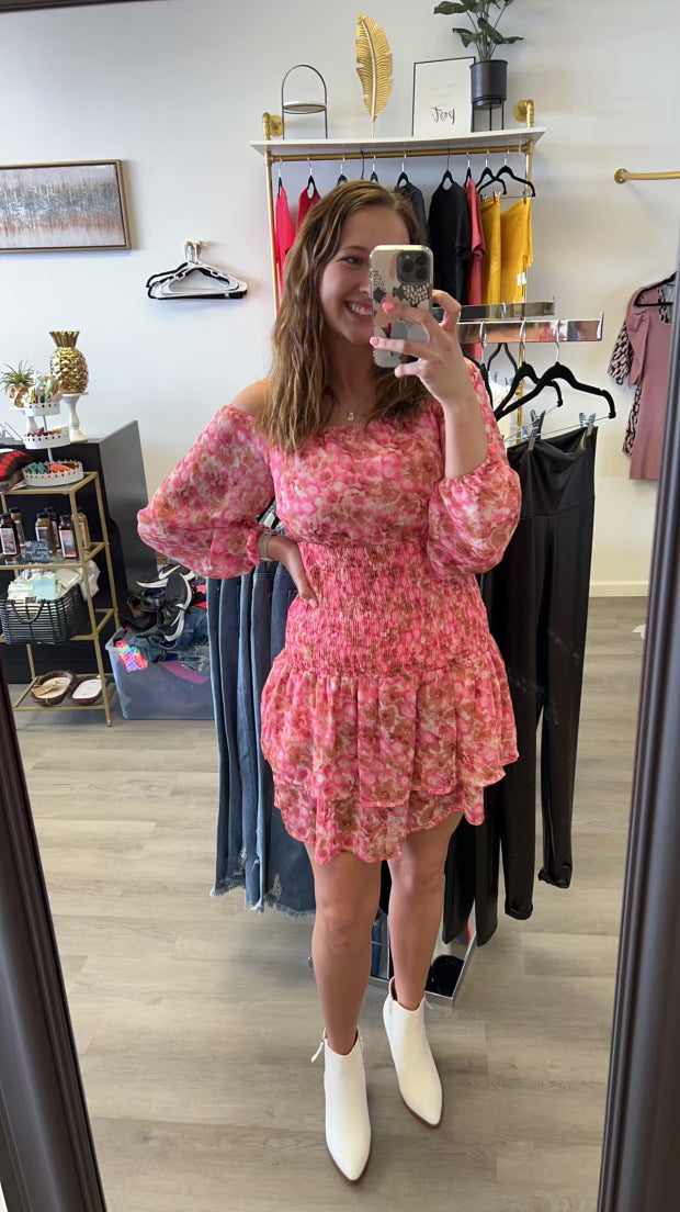 Ashtyn Pink Floral Dress