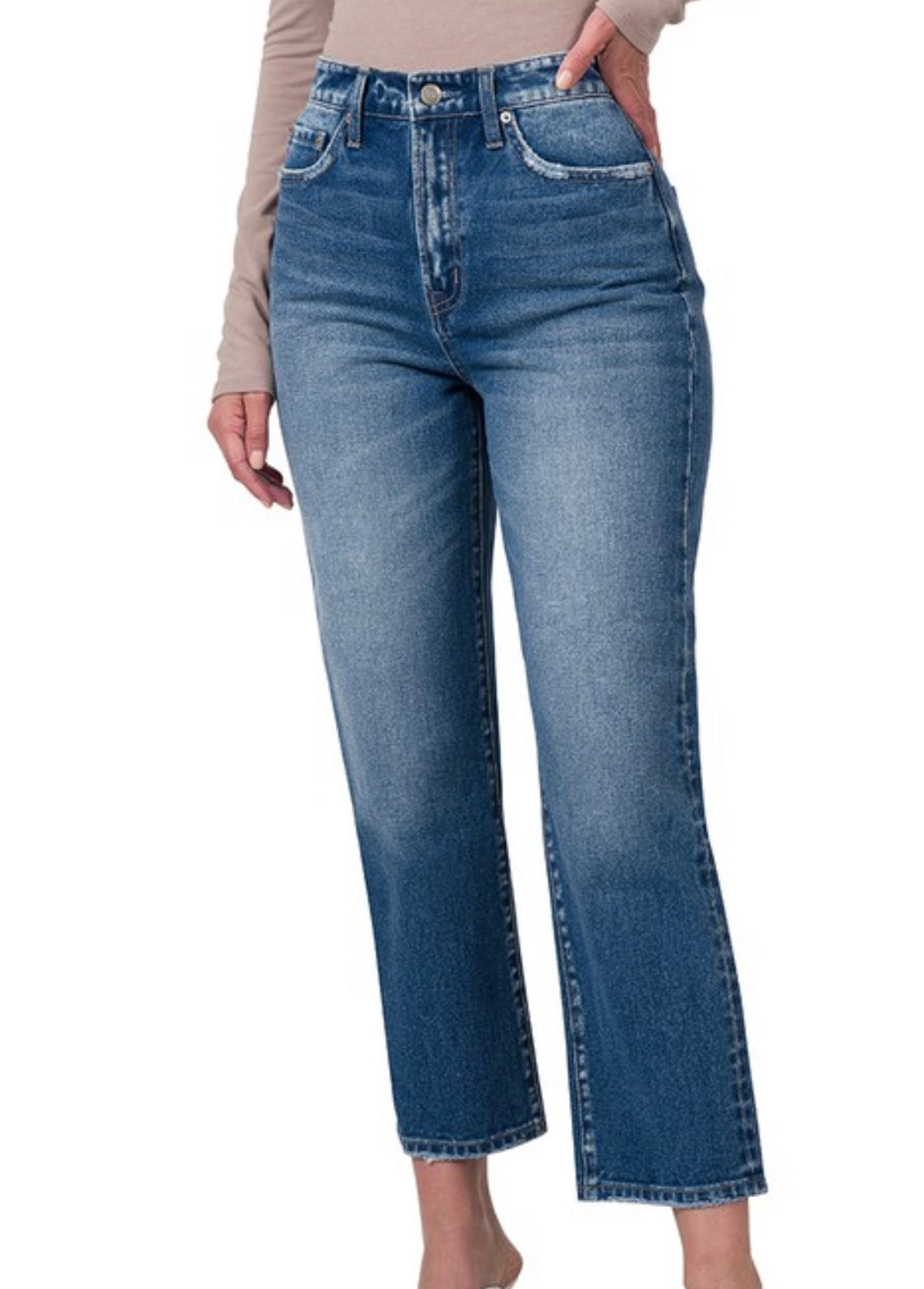 Zenana Crop Flare Denim