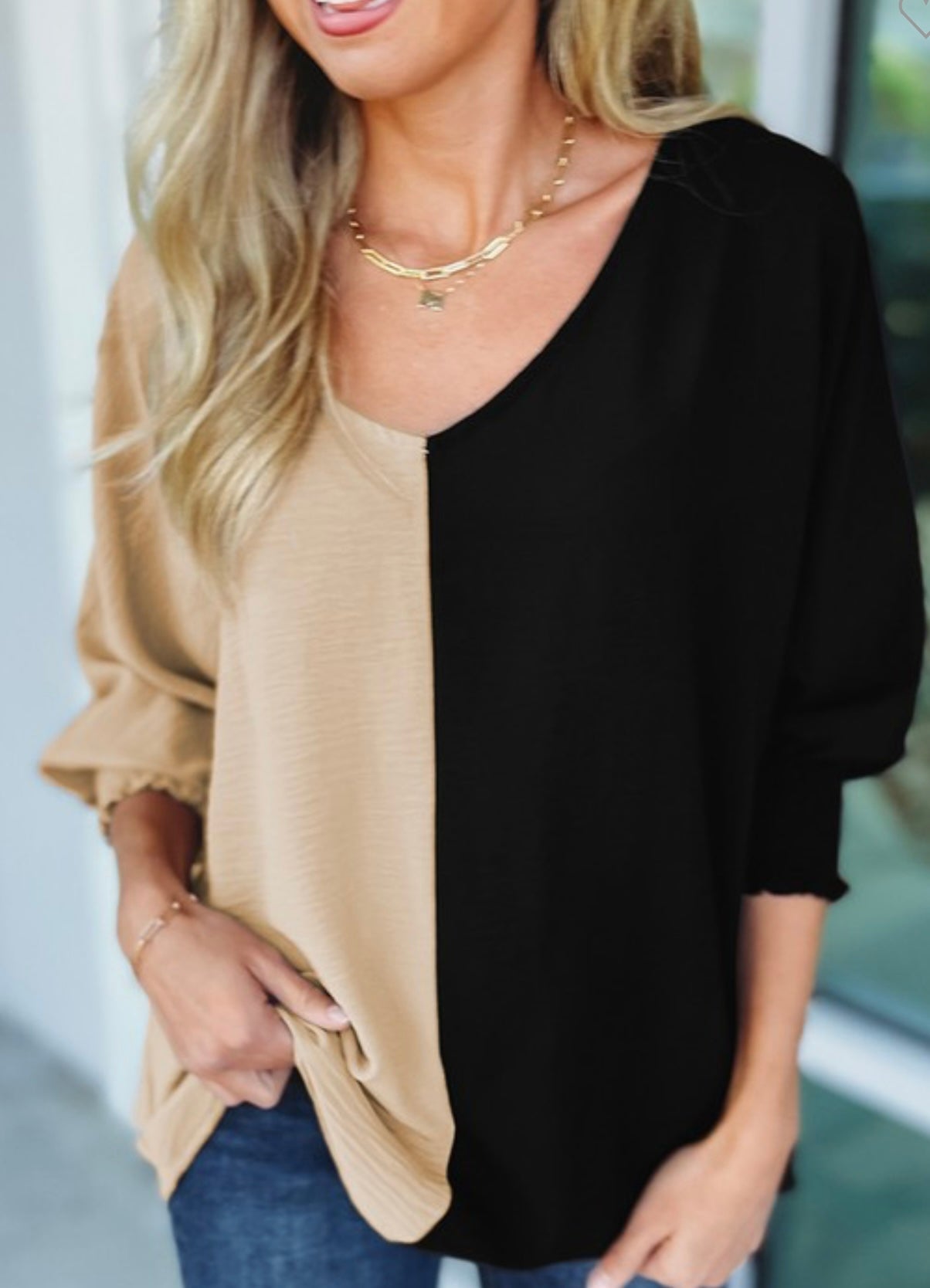 Kora Split Neutral Top