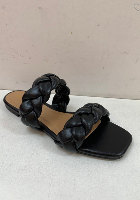 Double Braided Black Sandal