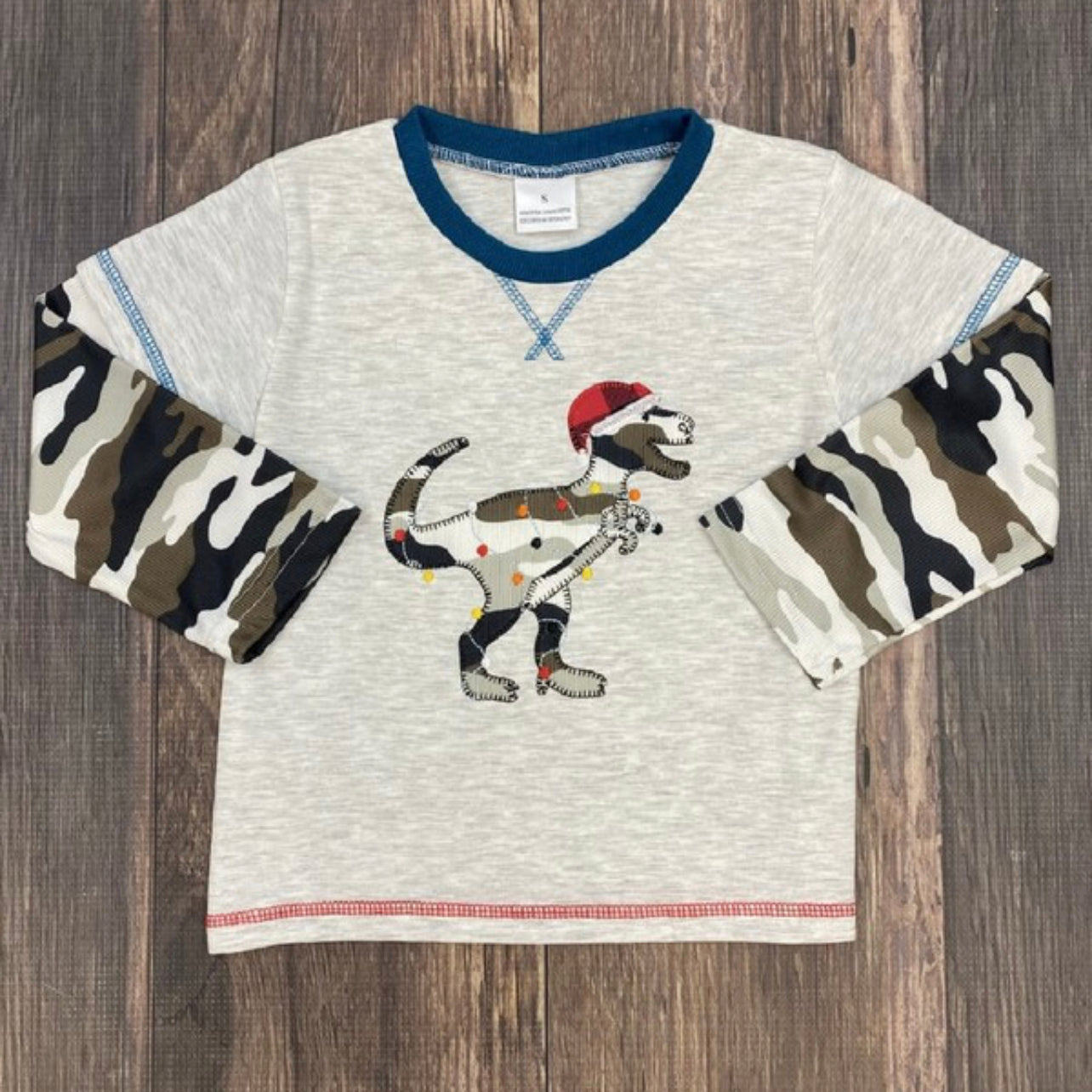 Camo Christmas Dino Shirt