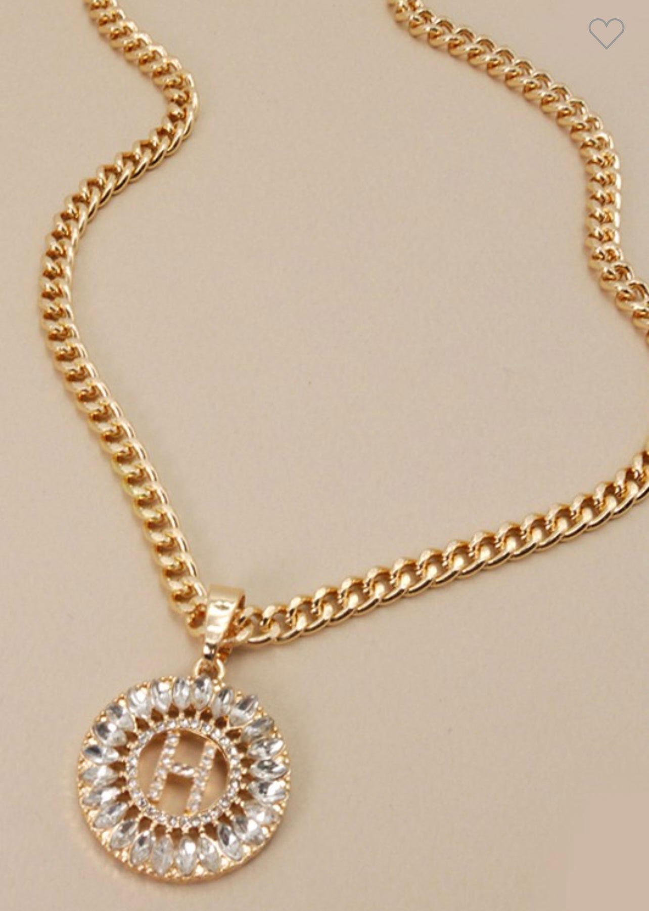Initial Gold Chain & Diamond Accent Necklace