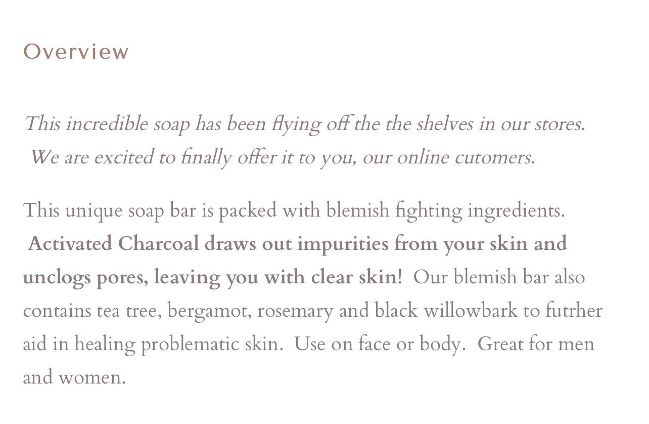 Joppa Blemish Charcoal Bar