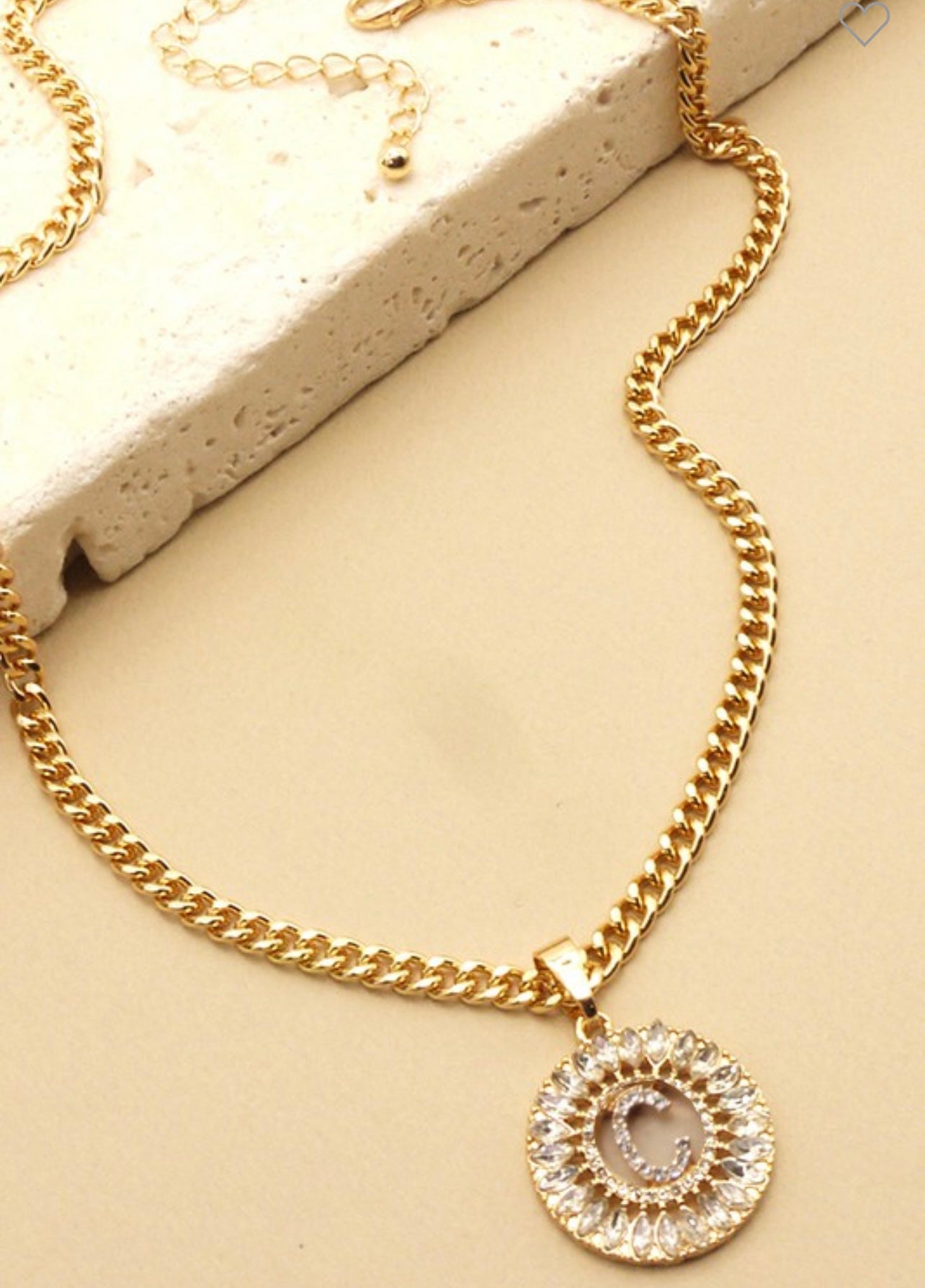 Initial Gold Chain & Diamond Accent Necklace