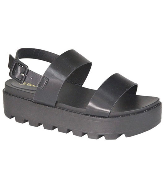 Black Platform 2 strap Sandal