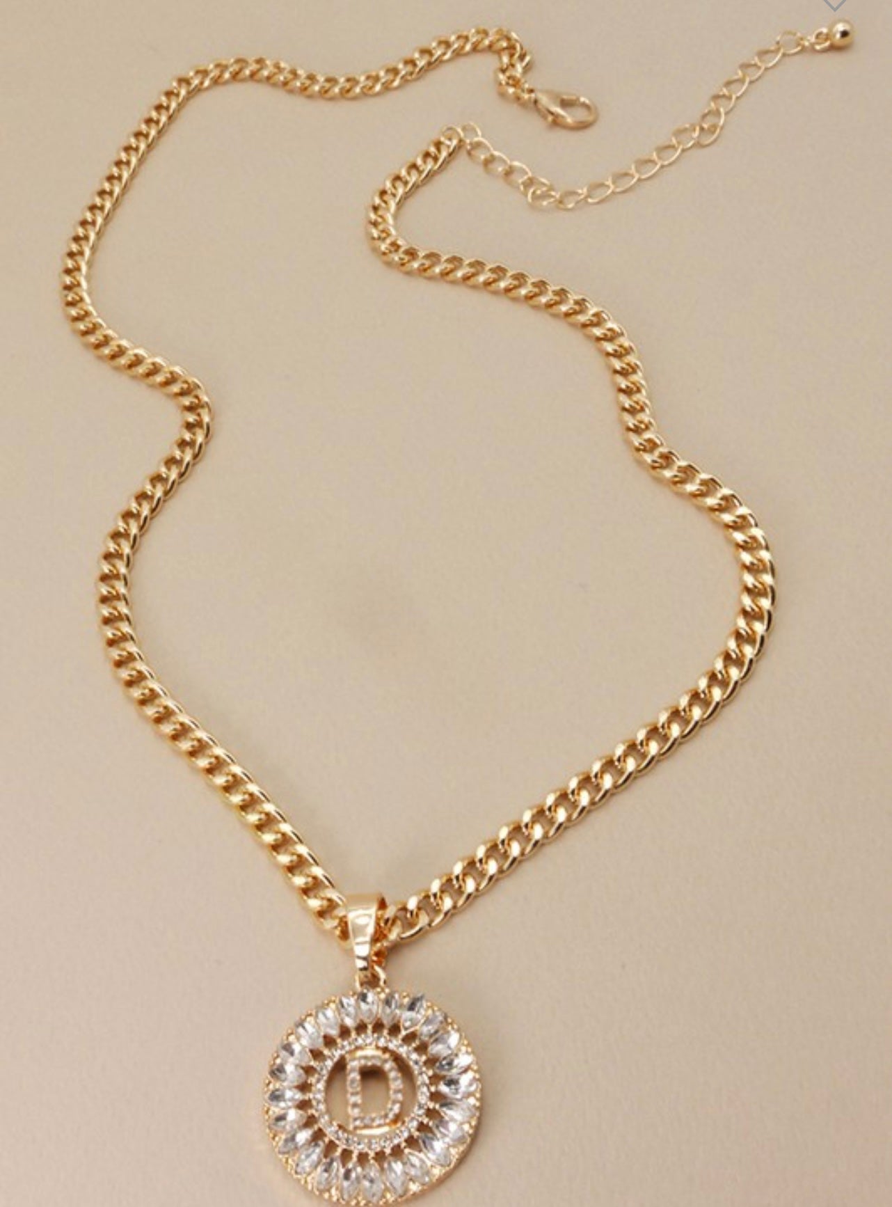 Initial Gold Chain & Diamond Accent Necklace